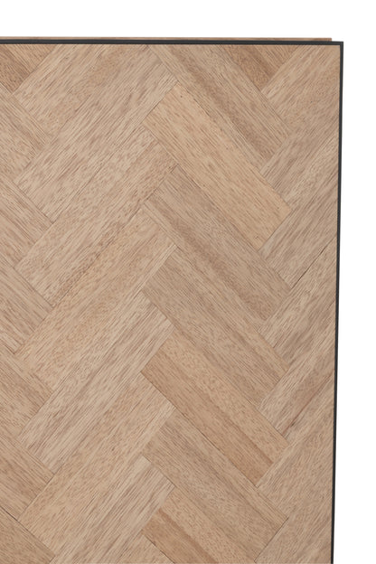 Ladekast 4 Deuren Zigzag Hout/Metaal Natuurlijk/Zwart