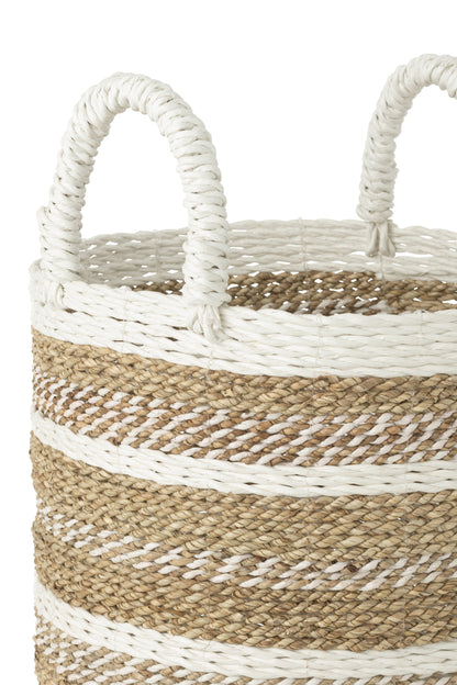 Set van 3 manden Caro Raffia Wit/Natuurlijk