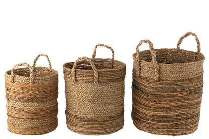 Set van 3 manden Lucie Raffia Natuurlijk