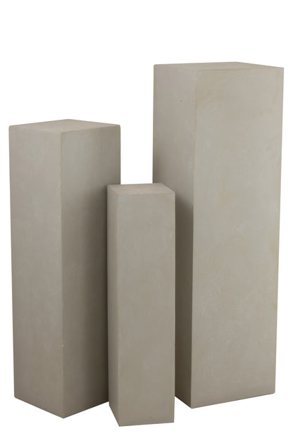 Pilaar Rechthoek Hoog Klei Beige Groot
