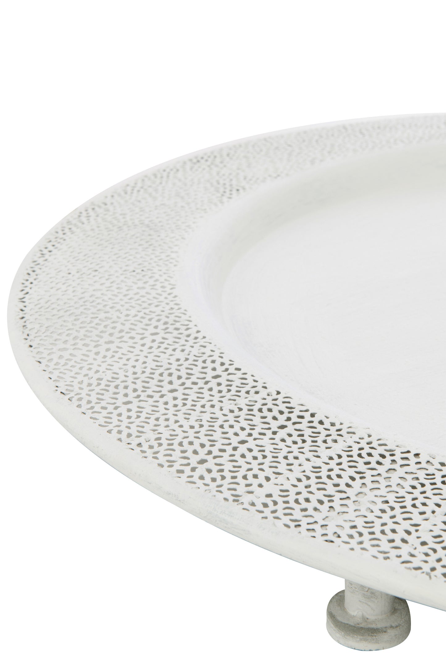 Plaat Antiek Metaal/Glas Wit