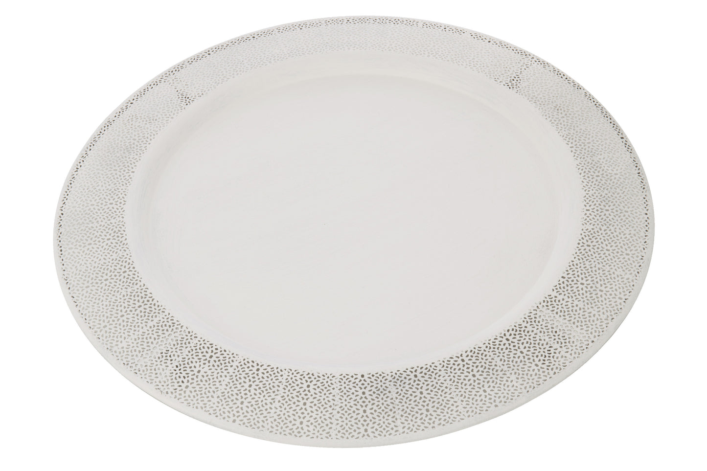 Plaat Antiek Metaal/Glas Wit