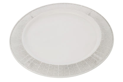 Plaat Antiek Metaal/Glas Wit