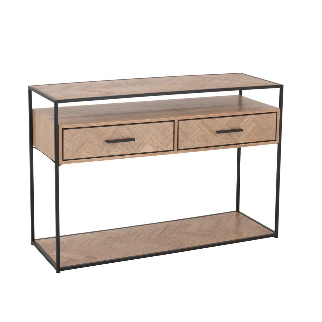 Console Zigzag 2 Laden Hout/Metaal Natuur/Zwart