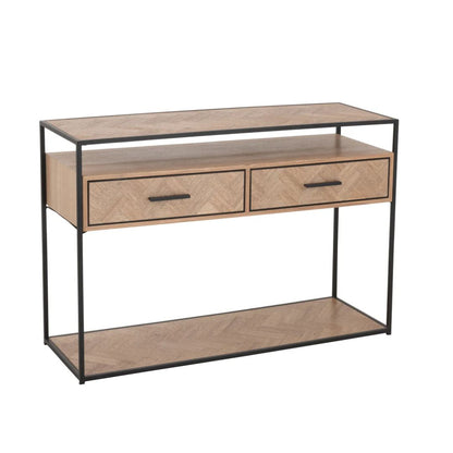 Console Zigzag 2 Laden Hout/Metaal Natuur/Zwart