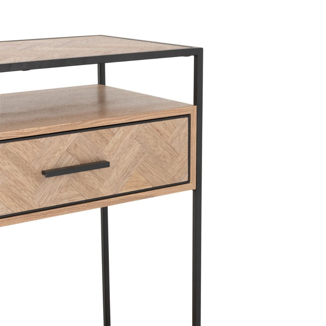 Console Zigzag 2 Laden Hout/Metaal Natuur/Zwart