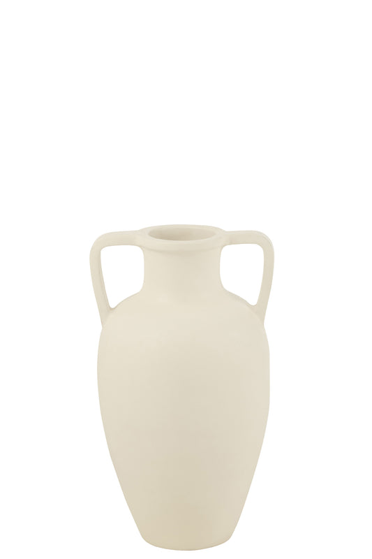 Vaas 2 Armen Terracotta Wit Klein