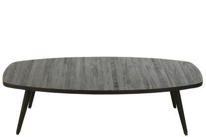 Koffietafel Rechthoekig Gerecycled Teak Zwart