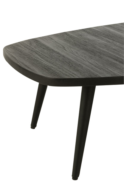 Koffietafel Rechthoekig Gerecycled Teak Zwart