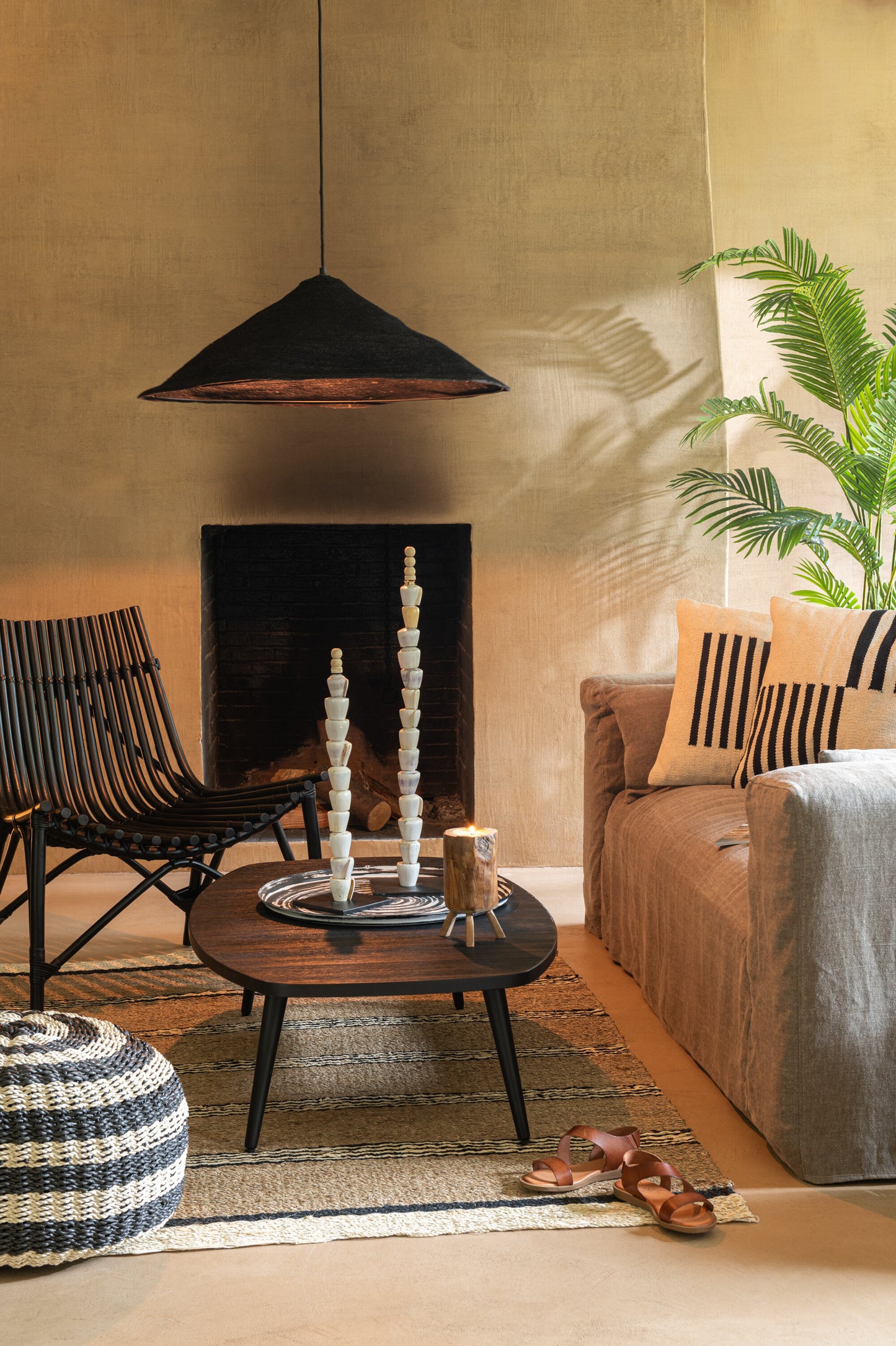 Koffietafel Rechthoekig Gerecycled Teak Zwart