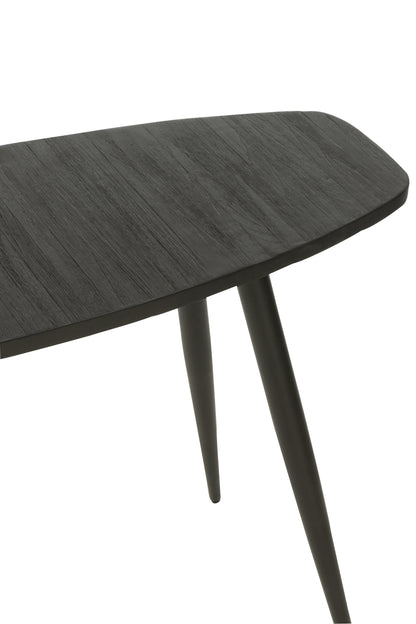 Consoletafel Ovaal Recycle Teak Zwart