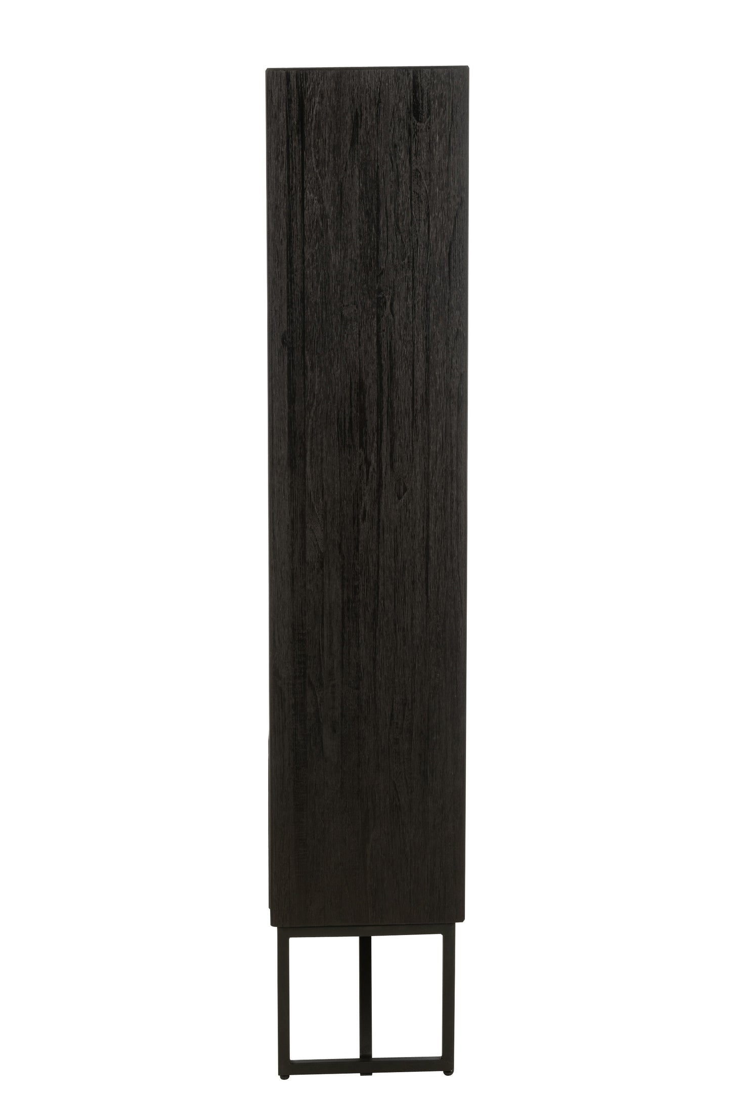 Kast met laden van gerecycled teakhout in het zwart.