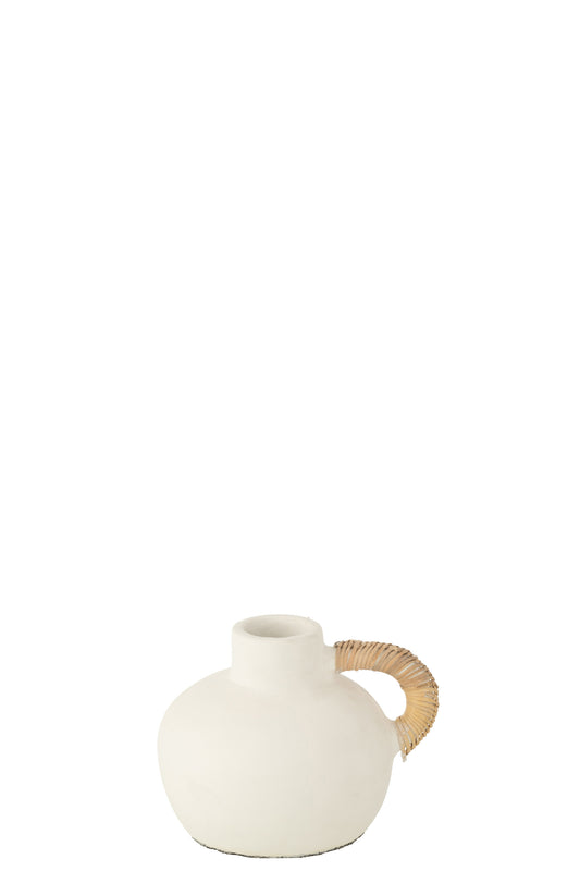Vaas Pot Leo Terracotta Wit/Naturel