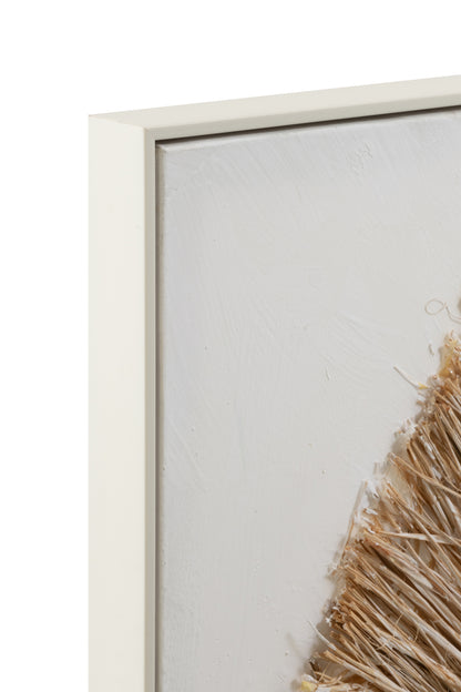 Kunst Ibiza Cirkel Canvas/Schilderij Crème/Wit Groot