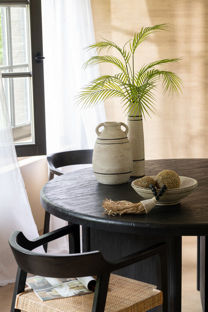Tafel rond teakhout zwart