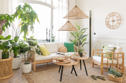 Bijzettafel Cilindrisch Rotan Natuurlijk