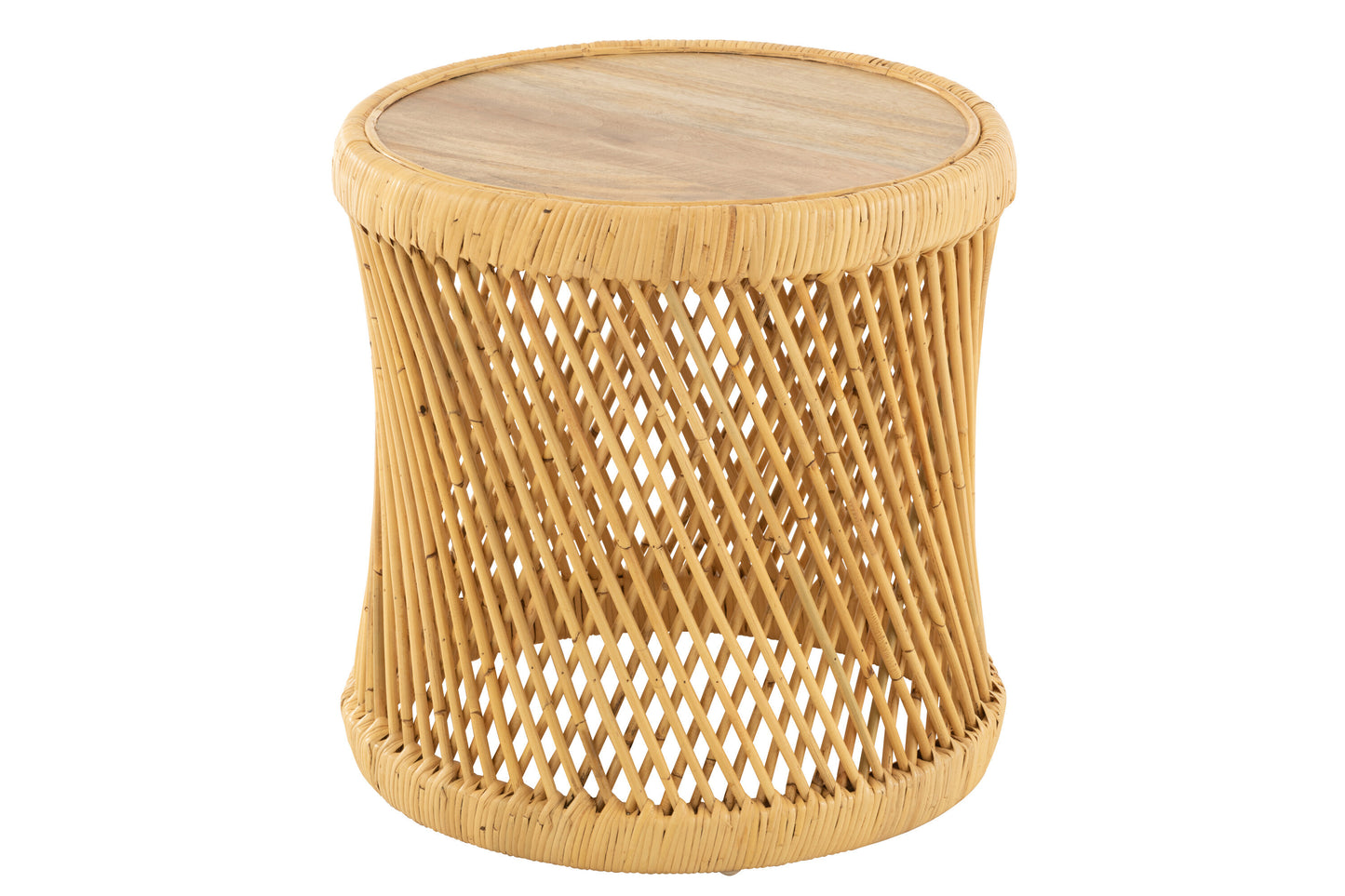 Bijzettafel Cilindervormig Rotan Naturel