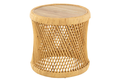 Bijzettafel Cilindervormig Rotan Naturel