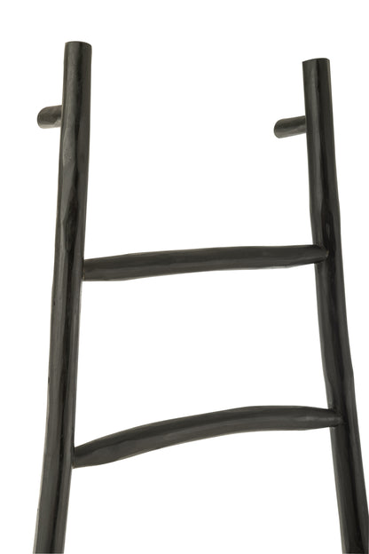 Ladder 6 Treden Teakhout Zwart