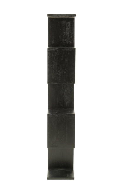 Boekenplank Verticale Latten Mangohout Mat Zwart
