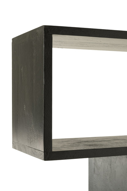 Boekenplank Verticale Latten Mangohout Mat Zwart