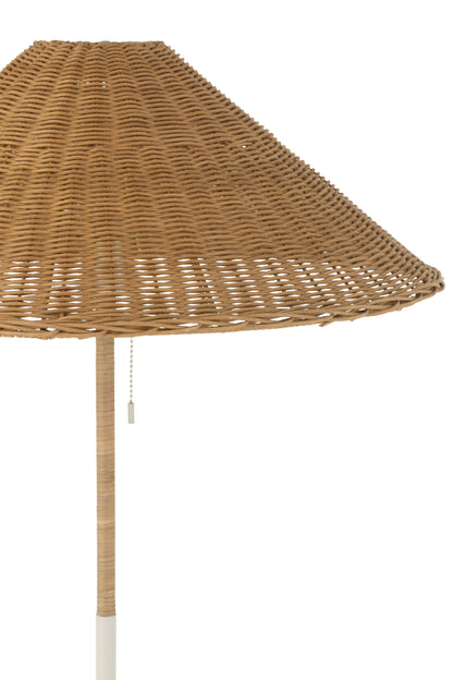 Vloerlamp Metaal/Riet Wit/Naturel