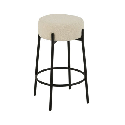 Barkruk Boucle Triplex/Polyester Wit/Zwart