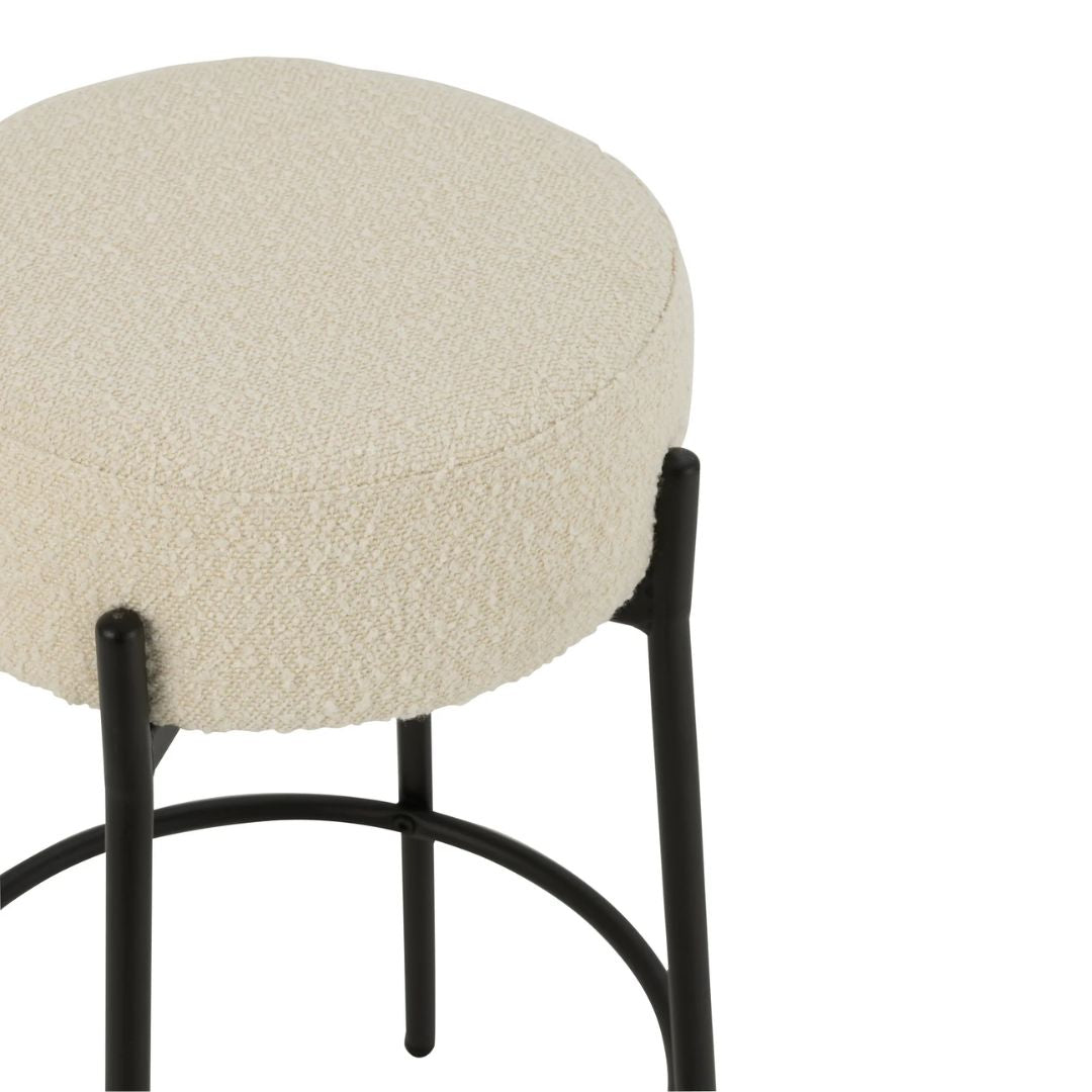 Barkruk Boucle Triplex/Polyester Wit/Zwart