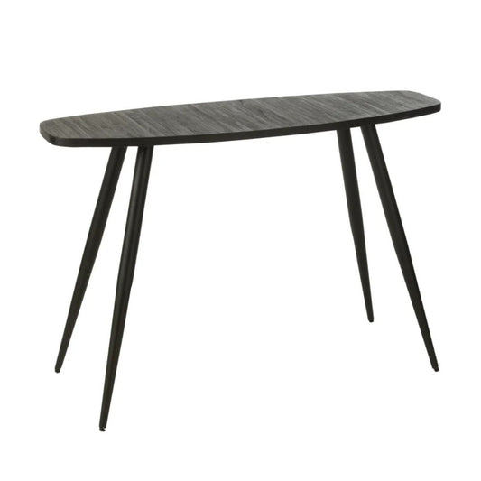 Consoletafel Ovaal Recycle Teak Zwart