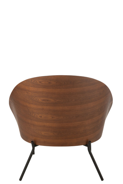 Lounge stoel Alone triplex/metaal bruin/beige