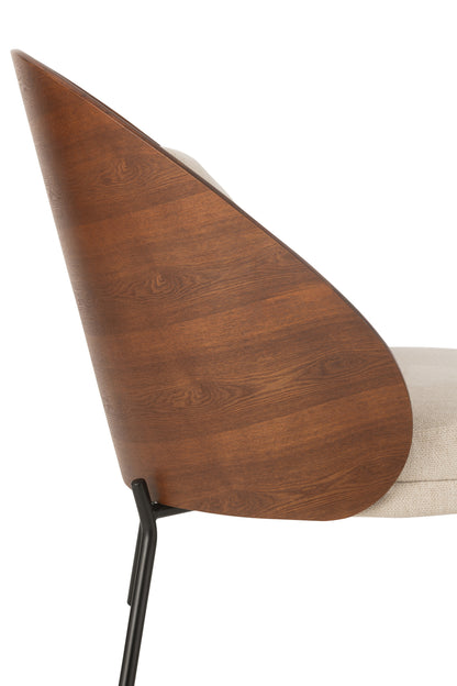 Lounge stoel Alone triplex/metaal bruin/beige
