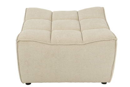 Ottomaanse zetel populierenhout/schuim beige
