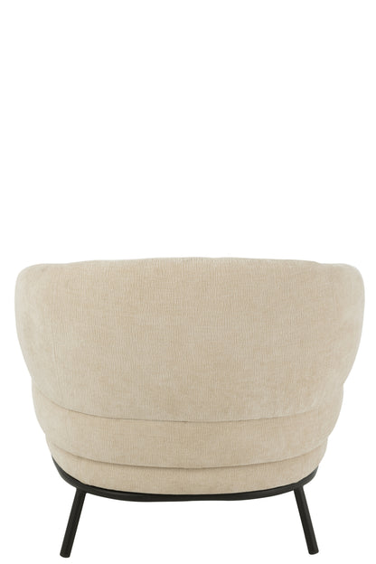 Lounge stoel Mars populierenhout/schuim beige