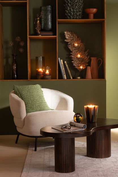 Lounge stoel Mars populierenhout/schuim beige