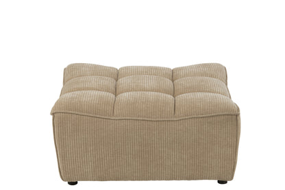 Ottomaanse zetel populierenhout/schuim donker beige