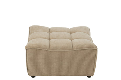 Ottomaanse zetel populierenhout/schuim donker beige