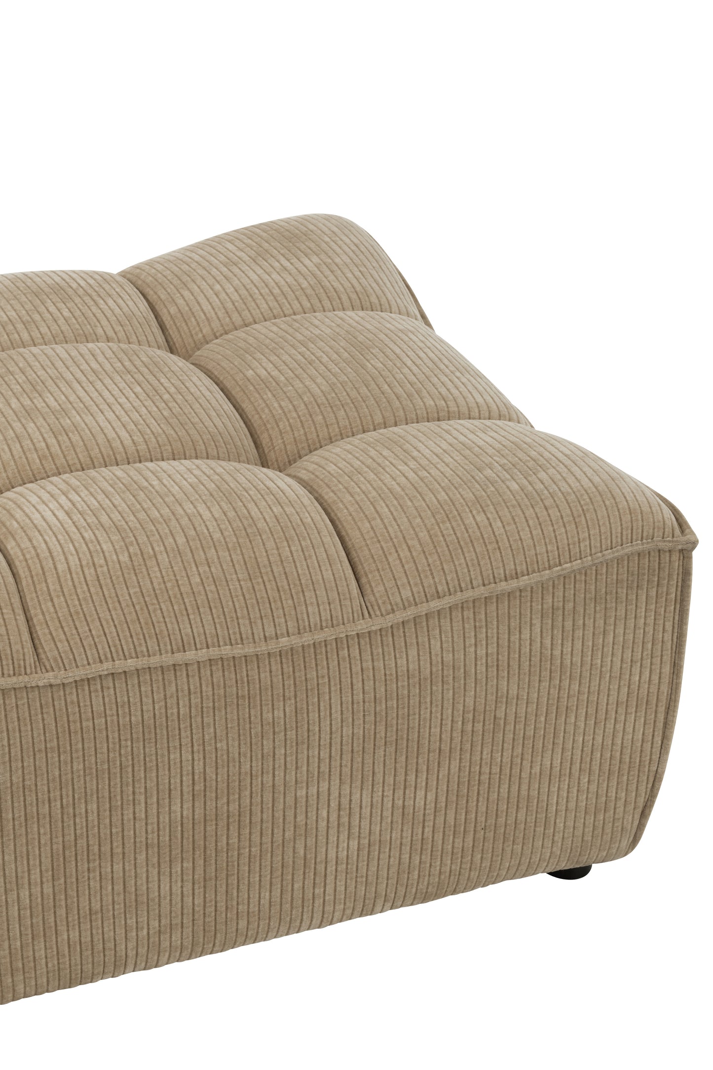 Ottomaanse zetel populierenhout/schuim donker beige