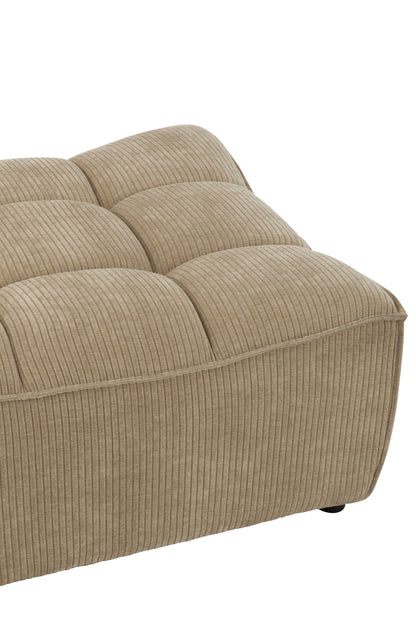 Ottomaanse zetel populierenhout/schuim donker beige