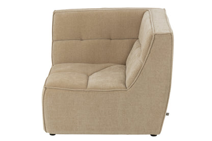 Zetel populierenhout/schuim donker beige