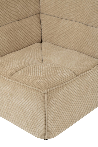 Zetel populierenhout/schuim donker beige