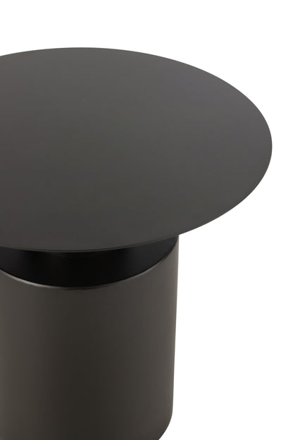 Bijzettafel rond metaal zwart