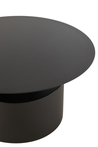 Salontafel rond metaal zwart