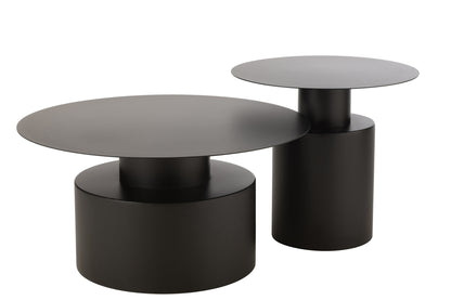Salontafel rond metaal zwart
