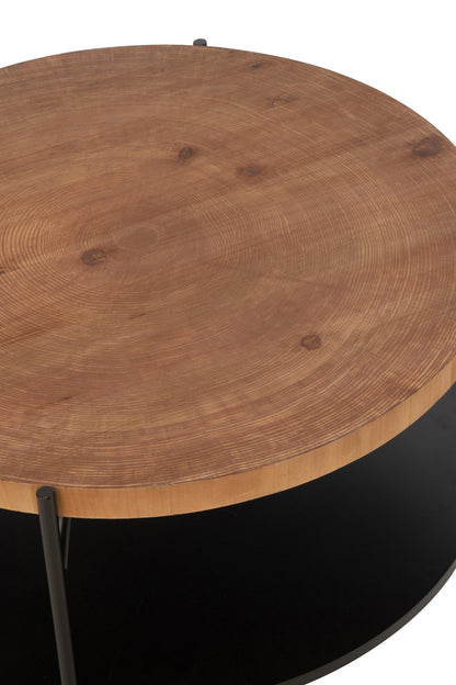 Koffietafel Voni Mdf/IJzer Zwart/Natuurlijk