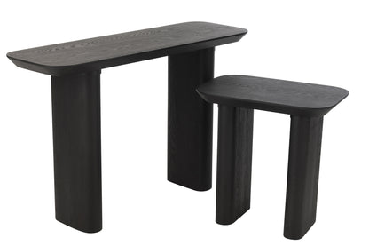 Consoletafel Groot Fineer/Sparrenhout Zwart