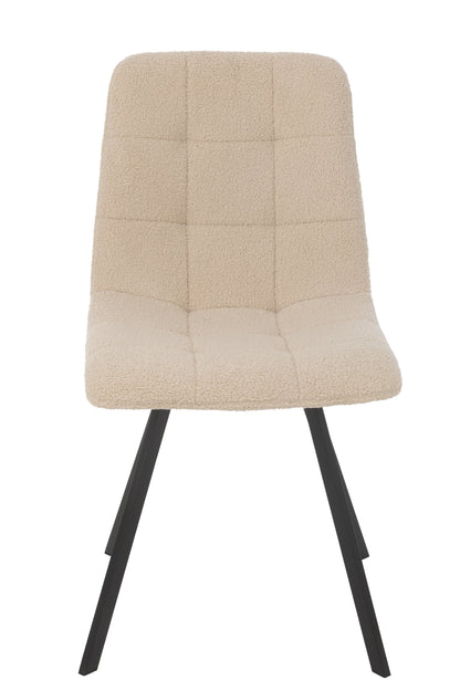 Eetkamerstoel Clark Metaal/Polyester Wit
