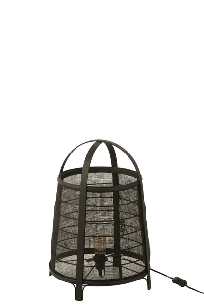 Lamp Rya Katoen/Bamboe Zwart Groot