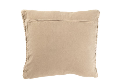 Kussen Gebreid+Vlecht Katoen Gewassen Beige