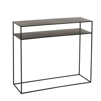 Consoletafel Rechthoekig 2 Planken Metaal Zwart