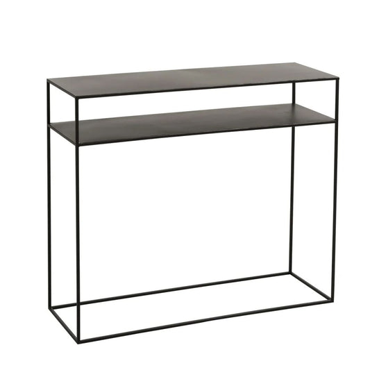 Consoletafel Rechthoekig 2 Planken Metaal Zwart